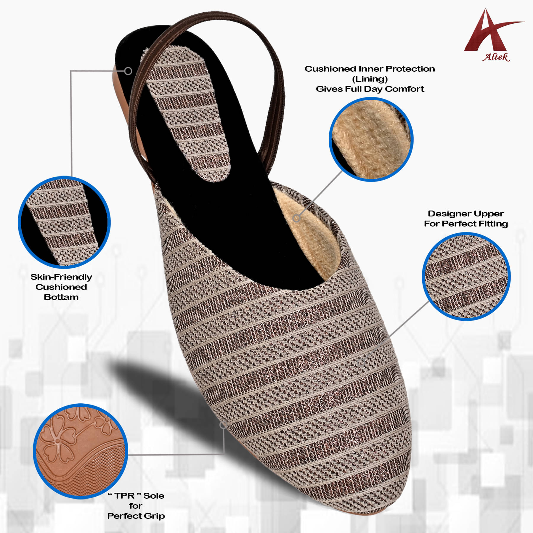     			Altek Brown Women's Flats