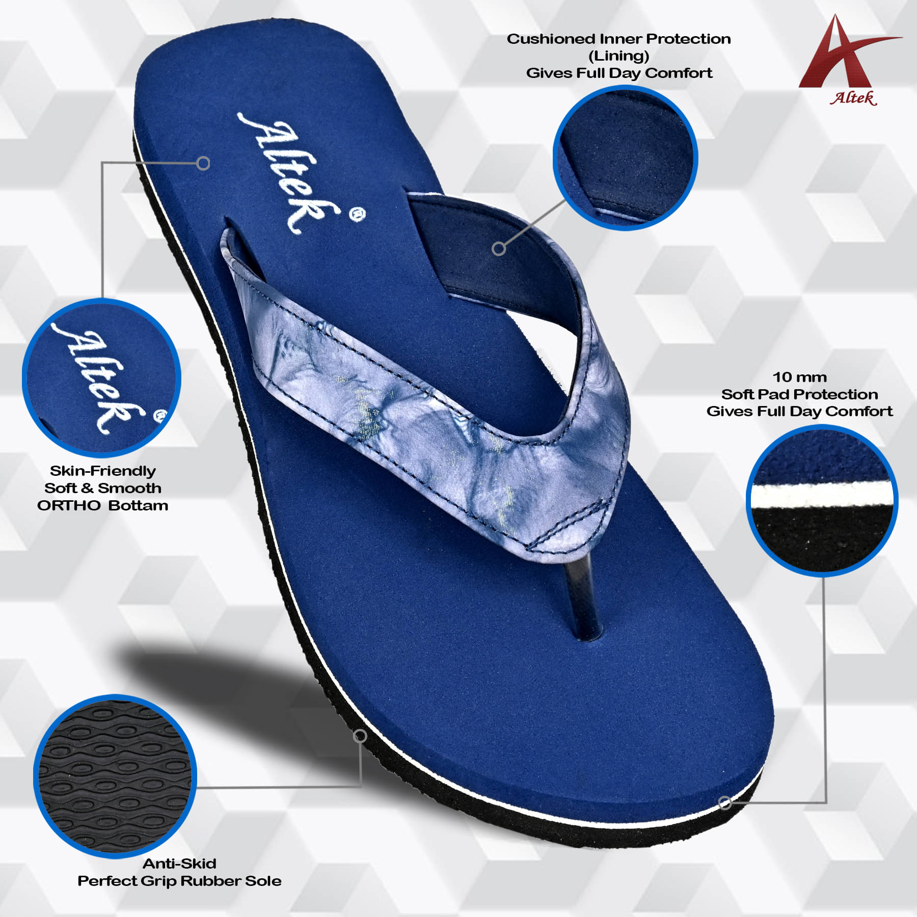     			Altek Navy Blue Women's Daily Slipper