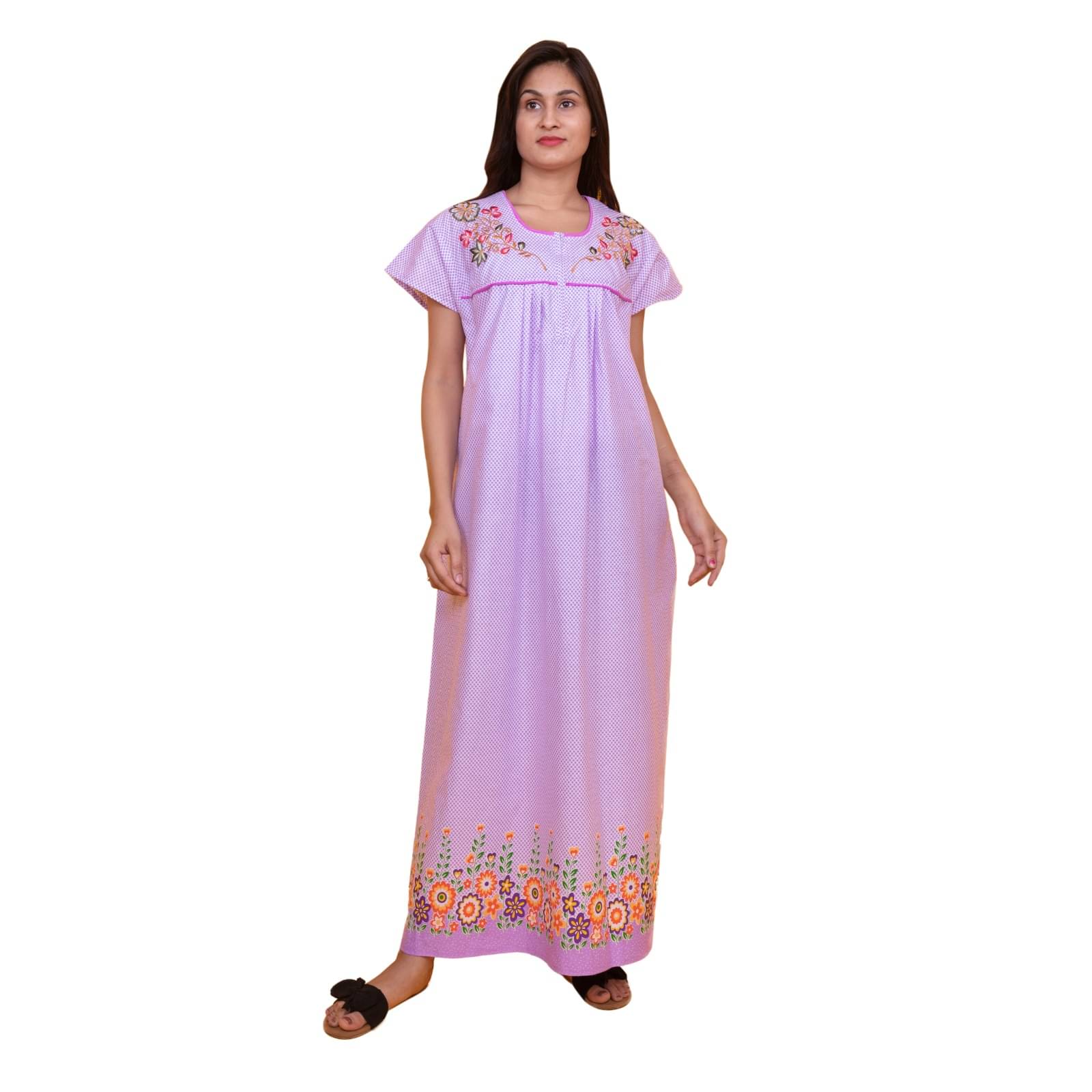     			Apratim Purple Cotton Women's Nightwear Nighty & Night Gowns ( Pack of 1 )