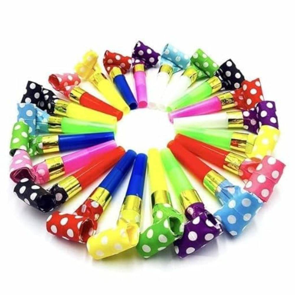     			BLOOMSMALL Colorful Party Whistles |Fun Noise Makers for Kids’ Birthdays, Sports Events & Celebrations[Pack of 2, 20 Pieces]