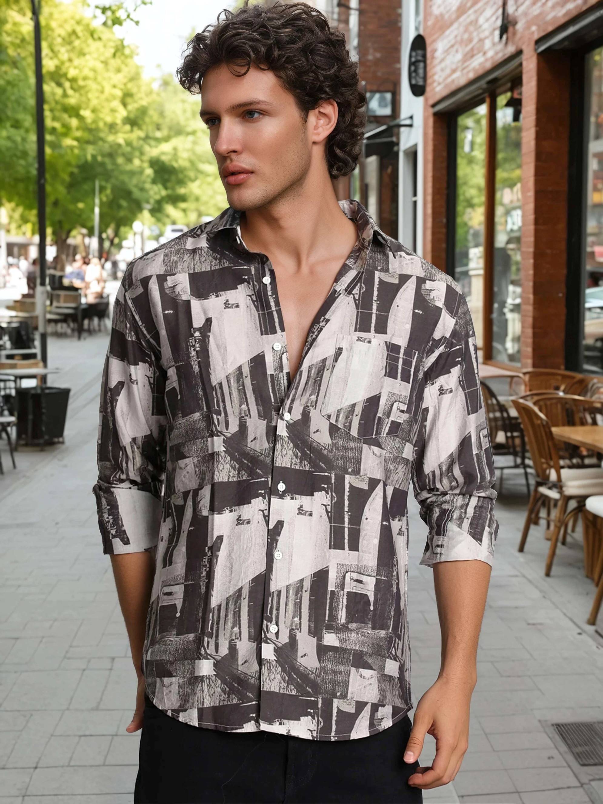 Bene Kleed Viscose Slim Fit Printed Full Sleeves Men's Casual Shirt - Brown ( Pack of 1 ) Bene Kleed Viscose Slim Fit Printed Full Sleeves Men's Casual Shirt - Brown ( Pack of 1 )
