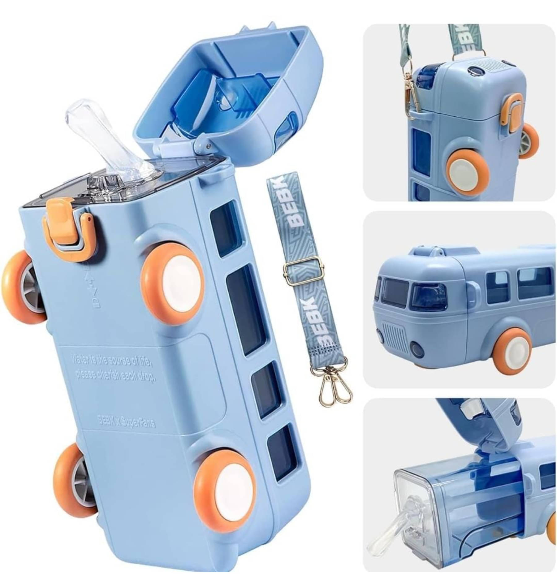     			Bus Water Bottle for Kids School Water Bottle 500ml (Mix Color) Assorted Plastic Sipper Water Bottle 500 mL ( Set of 1 )