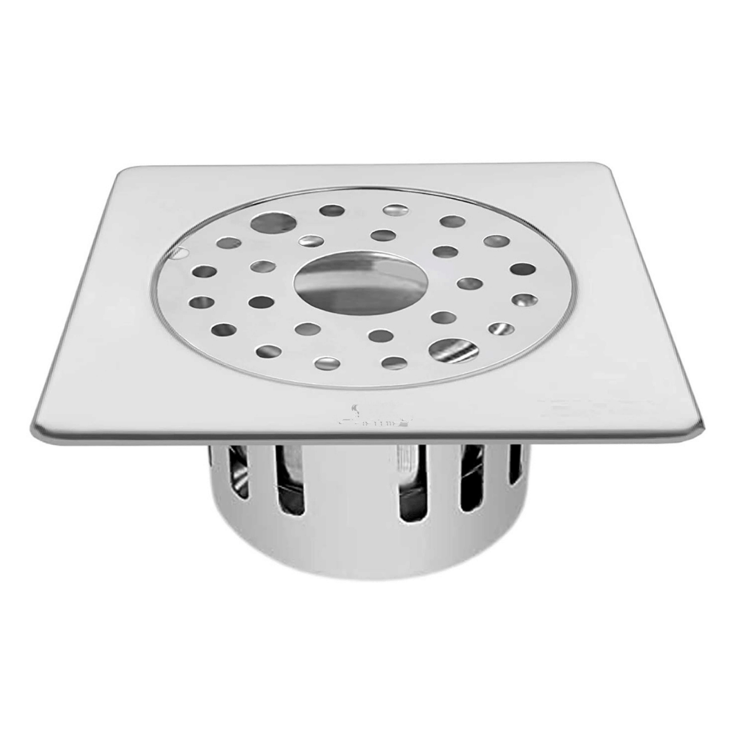 COSSIMO Stainless Steel 5"x5" Holly Square Hole with Anti Cockroach Water Drain Lock Jali for Bathroom & Kitchen (Pack of 1)