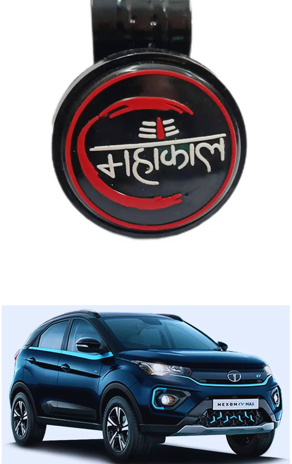 Car New Steering Knob (Mahakal) For Tata Nexon EV Car New Steering Knob (Mahakal) For Tata Nexon EV