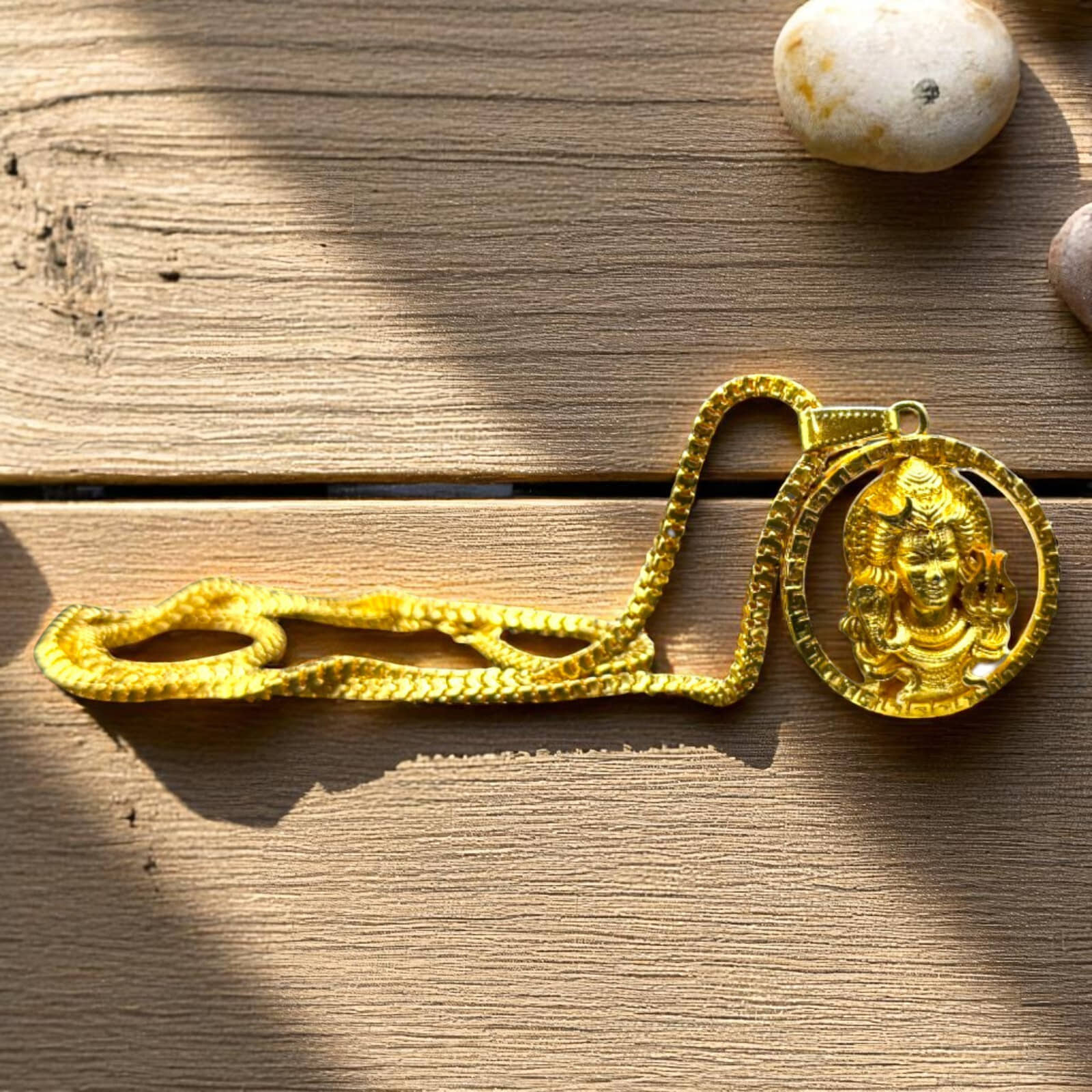 Charms Gold Religious Pendant With Chain ( Pack of 1 )