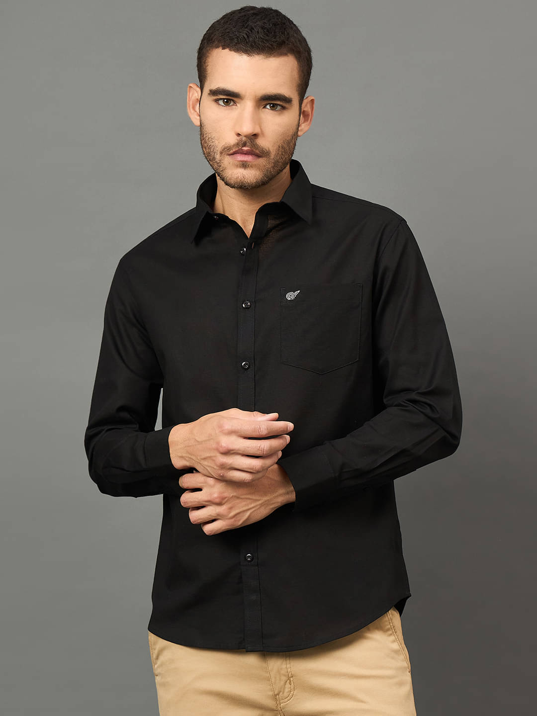 Club York Cotton Blend Slim Fit Solids Full Sleeves Men's Casual Shirt - Black ( Pack of 1 ) Club York Cotton Blend Slim Fit Solids Full Sleeves Men's Casual Shirt - Black ( Pack of 1 )