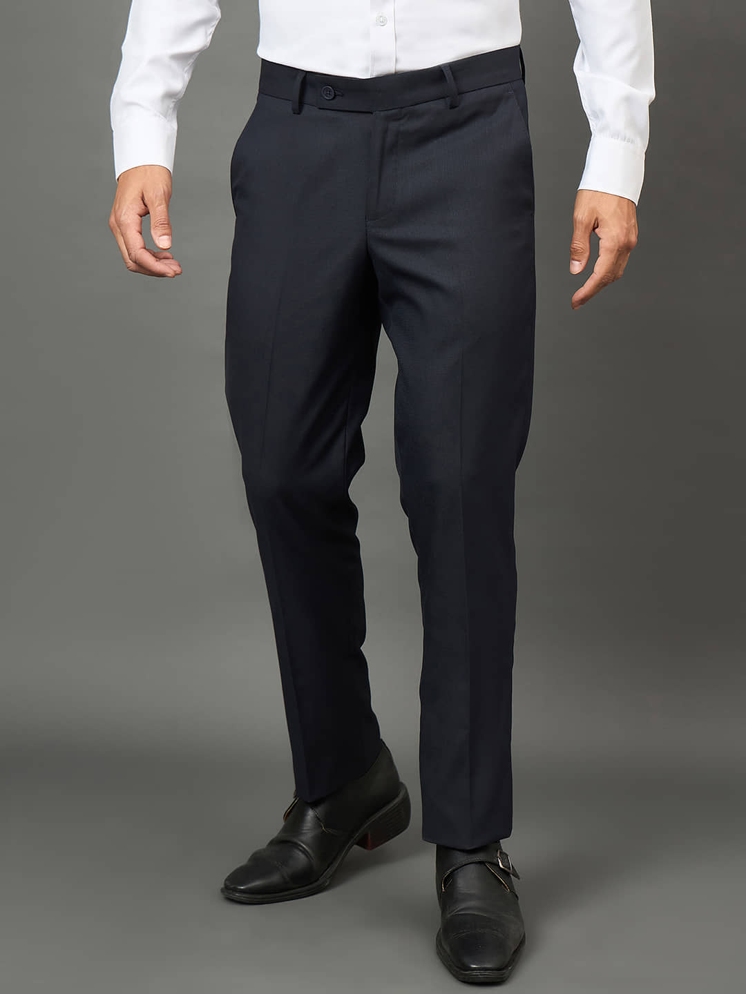 Club York Regular Flat Men's Formal Trouser - Navy Blue ( Pack of 1 ) - Trousers | Buy online on ZillyBuy