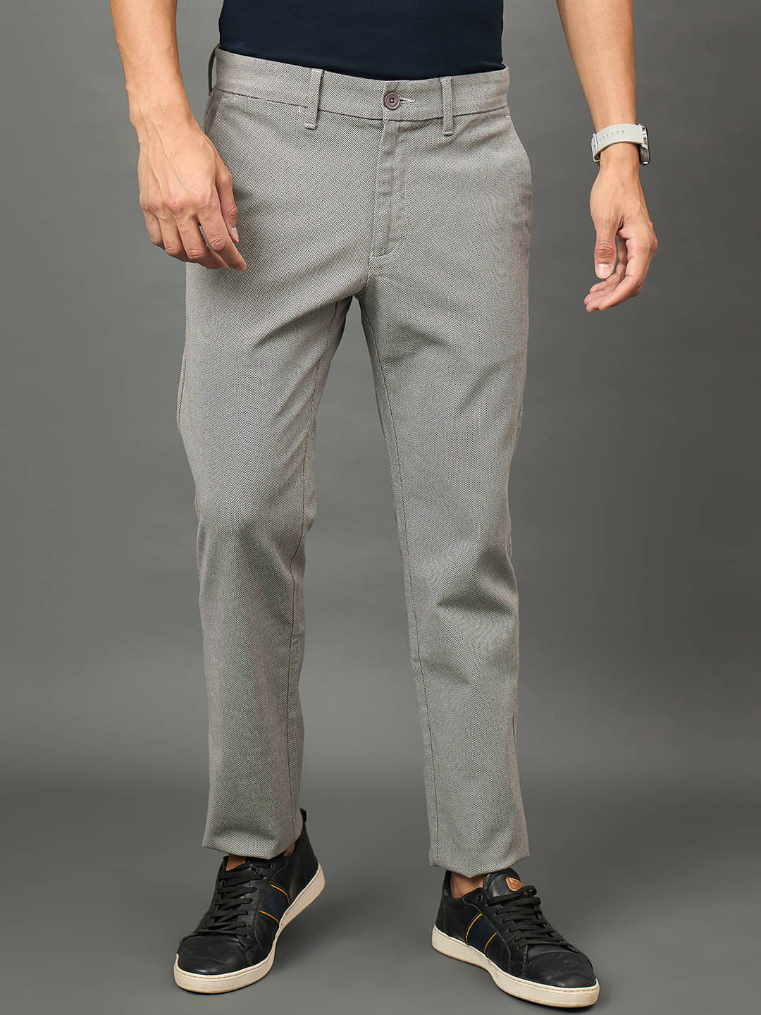     			Club York Regular Flat Men's Formal Trouser - Grey ( Pack of 1 )