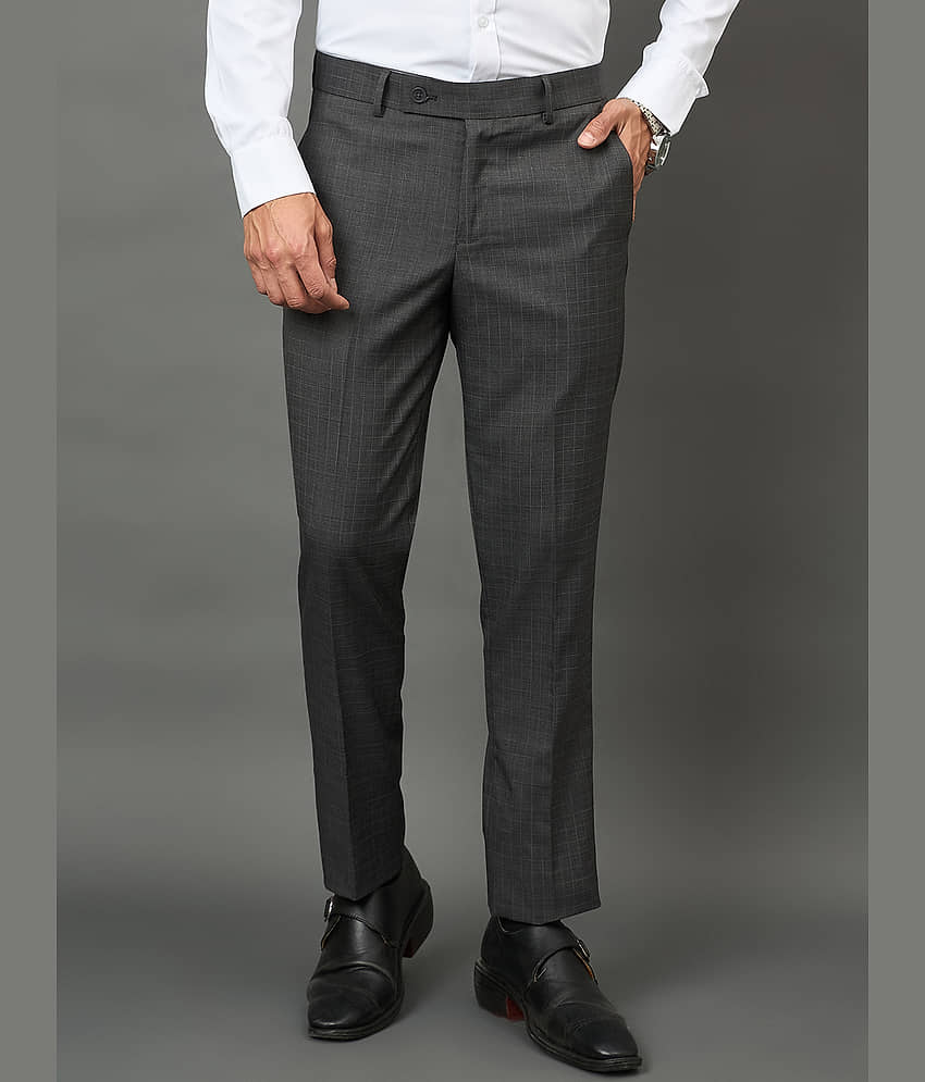 Club York Regular Flat Men's Formal Trouser - Dark Grey ( Pack of 1 ) - Trousers | Buy online on ZillyBuy