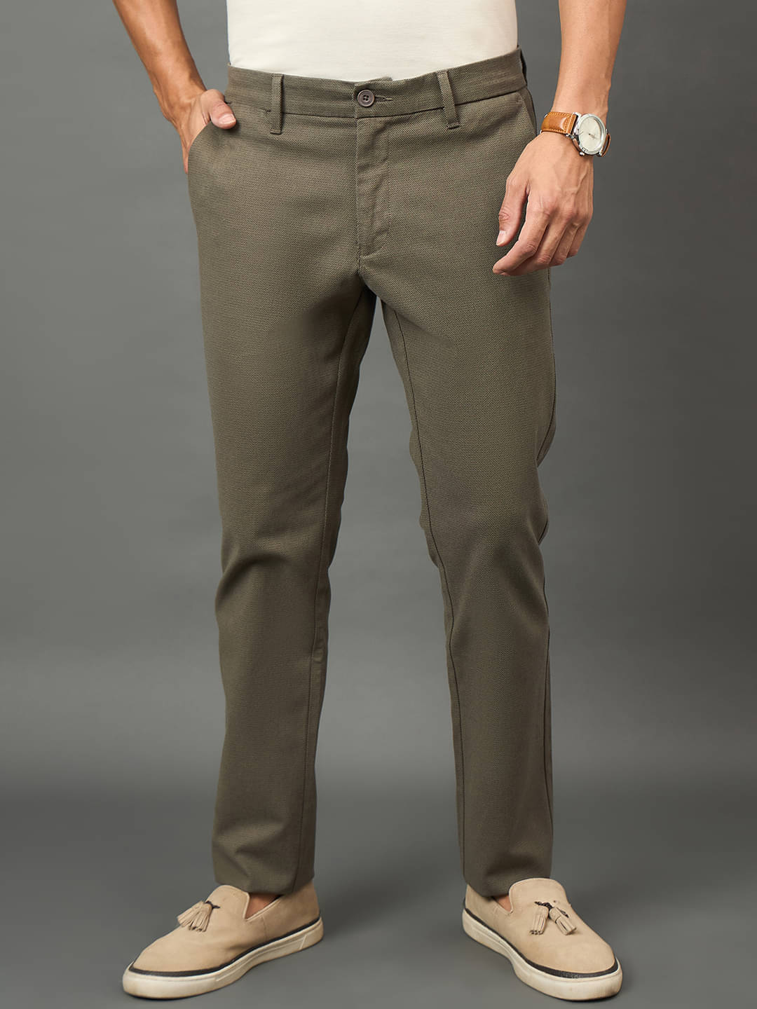Club York Regular Flat Men's Formal Trouser - Olive ( Pack of 1 ) Club York Regular Flat Men's Formal Trouser - Olive ( Pack of 1 )