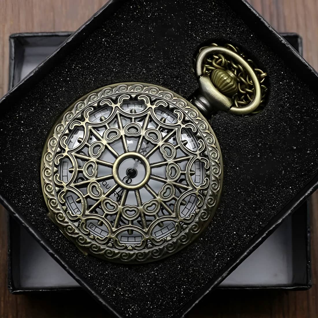 Cosmic Round Analog Pocket Watch Chain