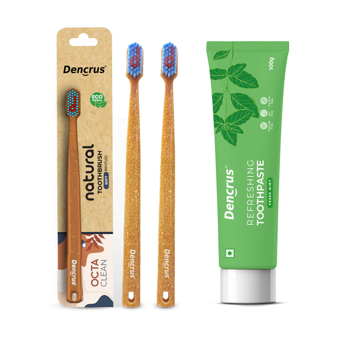 Dencrus Mint Toothpaste & Octa Clean Toothbrush Pack of 3 Dencrus Mint Toothpaste & Octa Clean Toothbrush Pack of 3