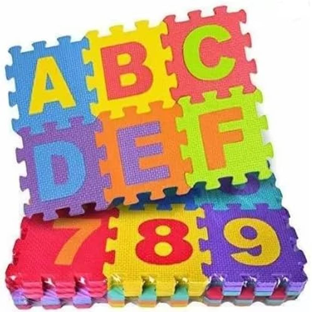     			Educational Foam Puzzle Mat, ABC and Numbers, Multicolored, 36 Pieces