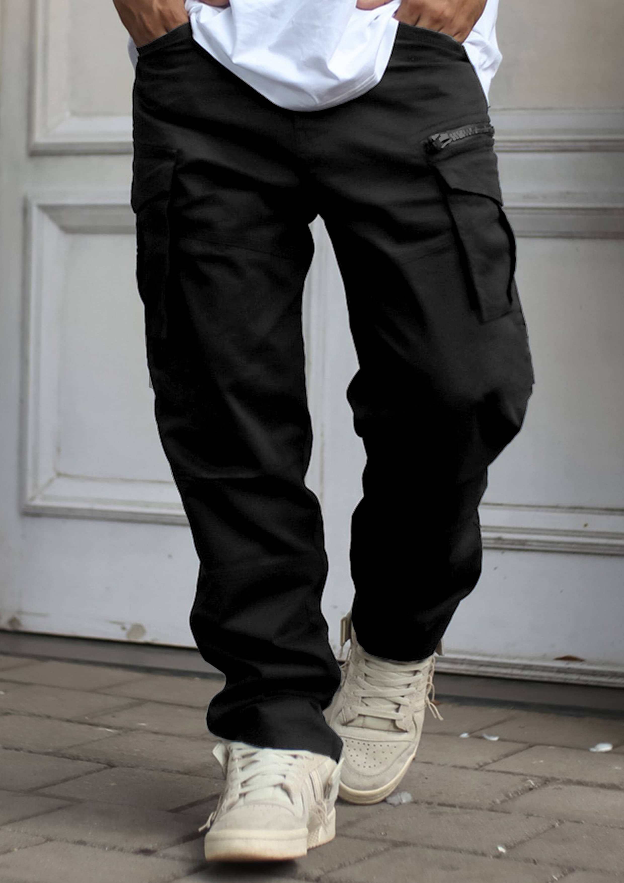 FTX Regular Flat Men's Cargos - Black ( Pack of 1 ) - Trousers | Buy online on ZillyBuy