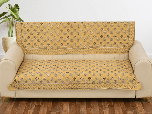     			FURNISHING HUT 3 Seater Chenille Sofa Cover ( Pack of 1 )