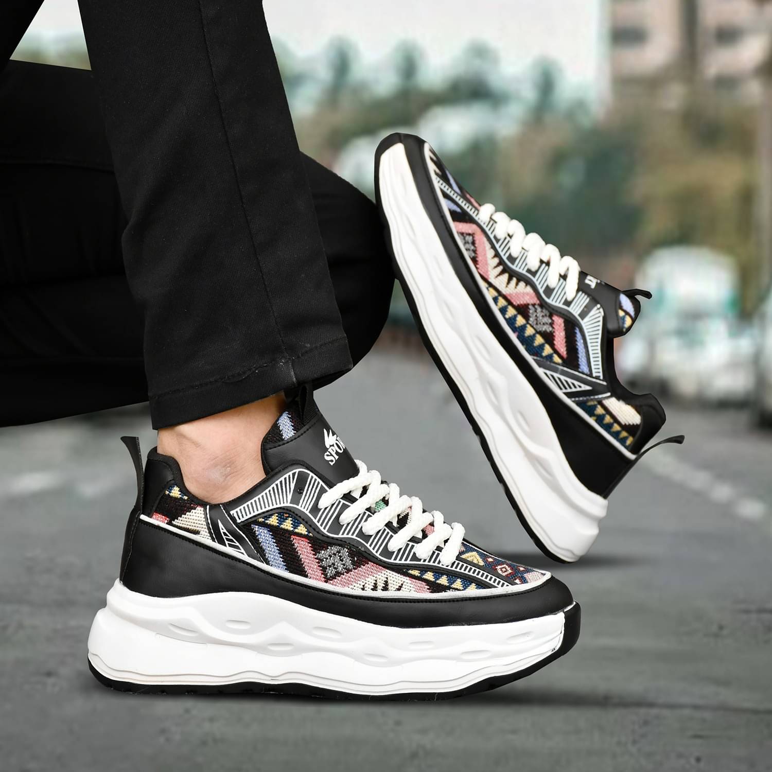 Figor Running, Gym & Walking Black Men's Lifestyle Shoes     			Figor Running, Gym & Walking Black Men's Lifestyle Shoes