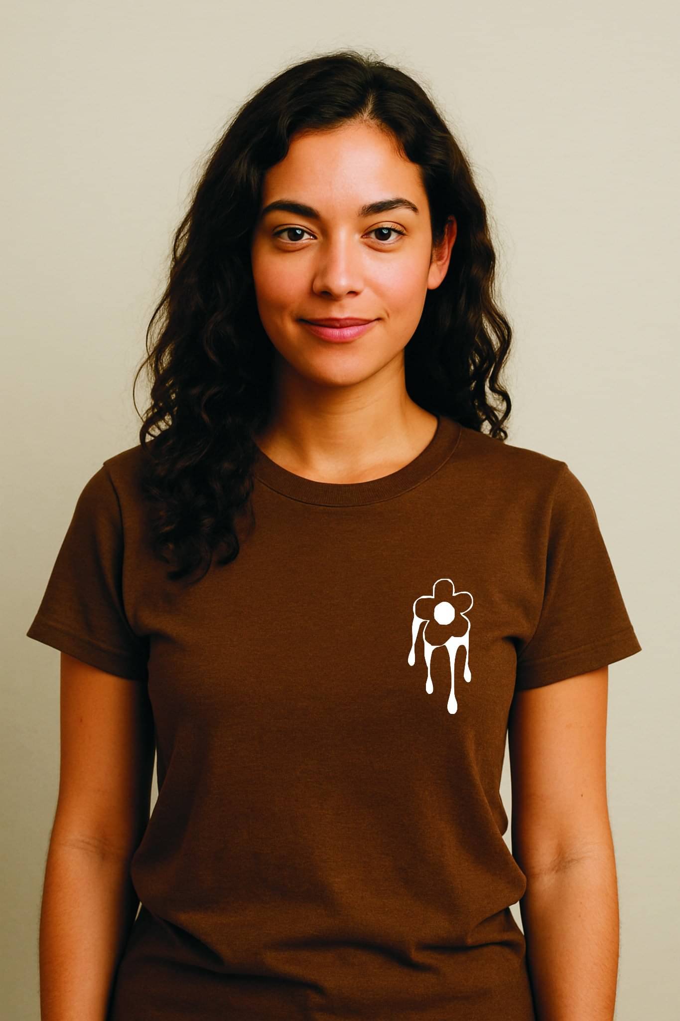 GARYNOY Women Cotton Blend Printed Oversized Fit Round Neck T-Shirt ( Brown ) GARYNOY Women Cotton Blend Printed Oversized Fit Round Neck T-Shirt ( Brown )