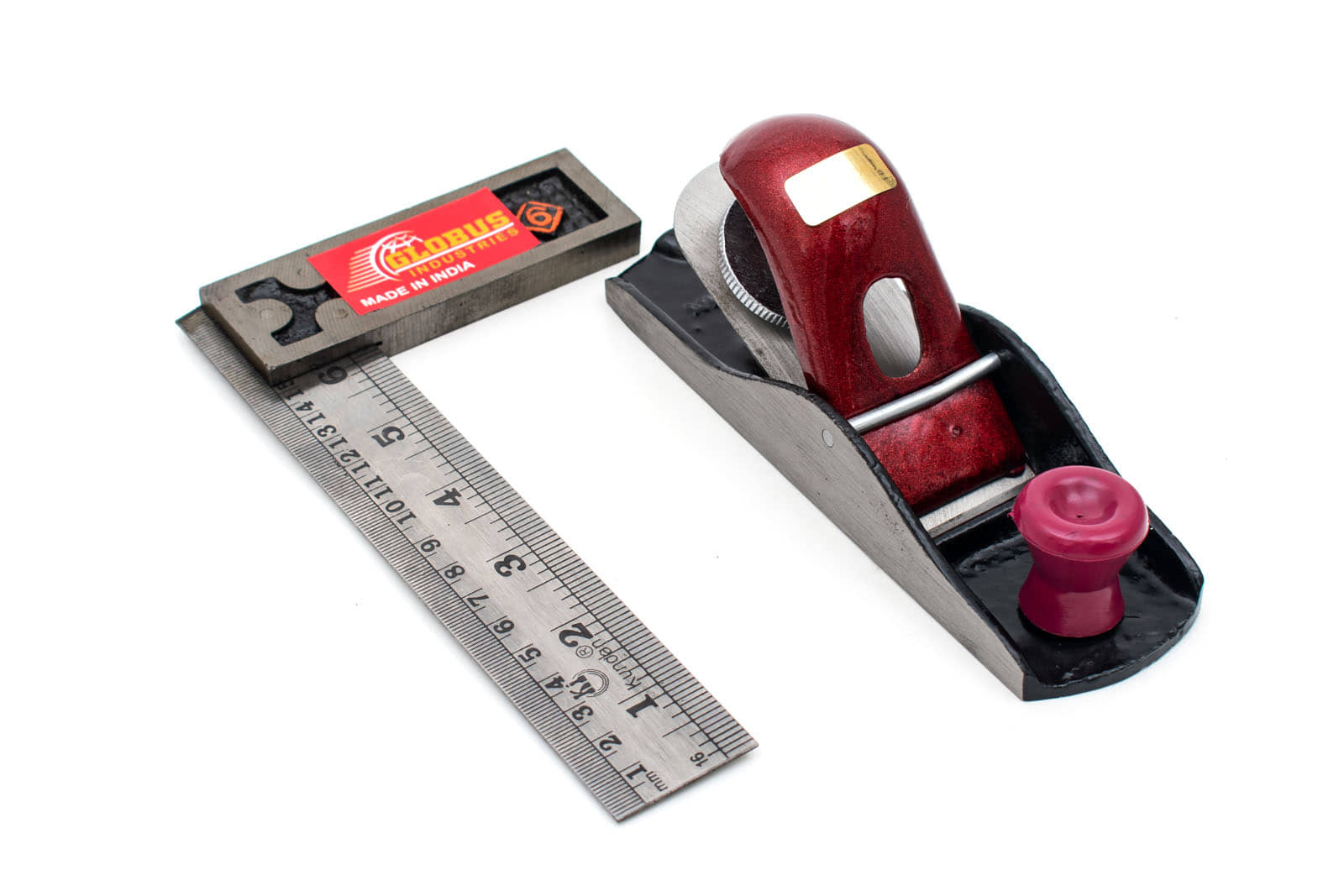Globus 210 BLOCK PLANE 7 INCH ( 175 MM ) WITH STEEL TRY SQUARE 6 INCH ( 150 MM ) STEEL Hand Plane