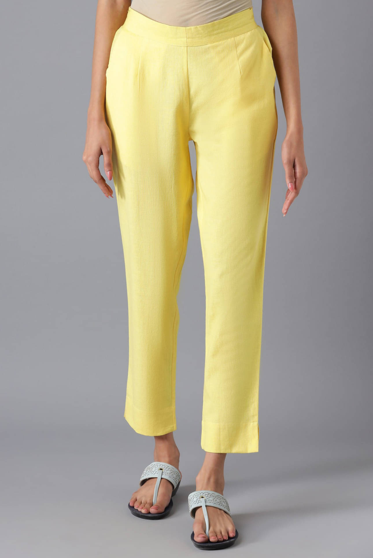     			Goraiya Pack of 1 Cotton Regular Women's Casual Pants ( Yellow )