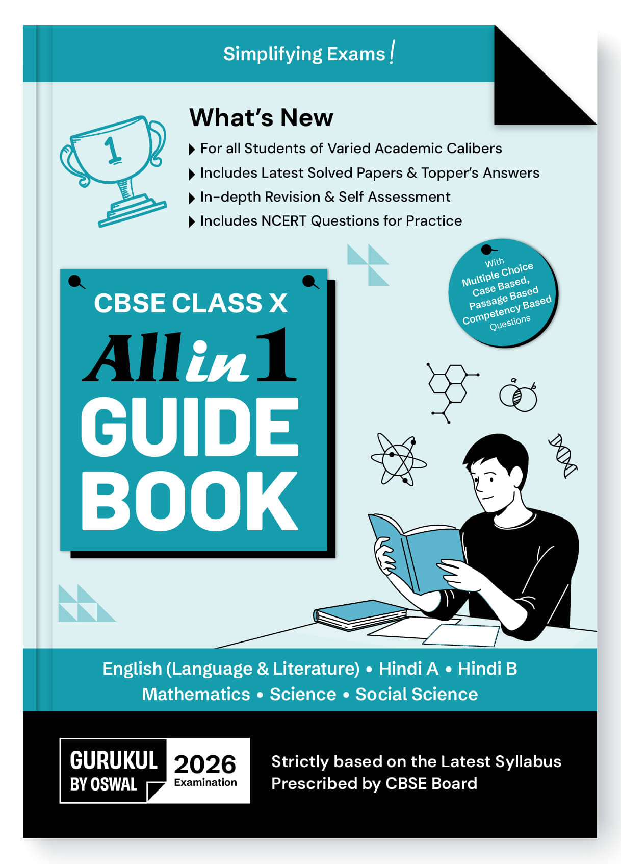     			Gurukul By Oswal All in 1 Guide Book for CBSE Class 10 Exam 2026 -  NCERT Questions, Latest Syllabus Pattern MCQs/Case/ Passage/Competency Based (Engl