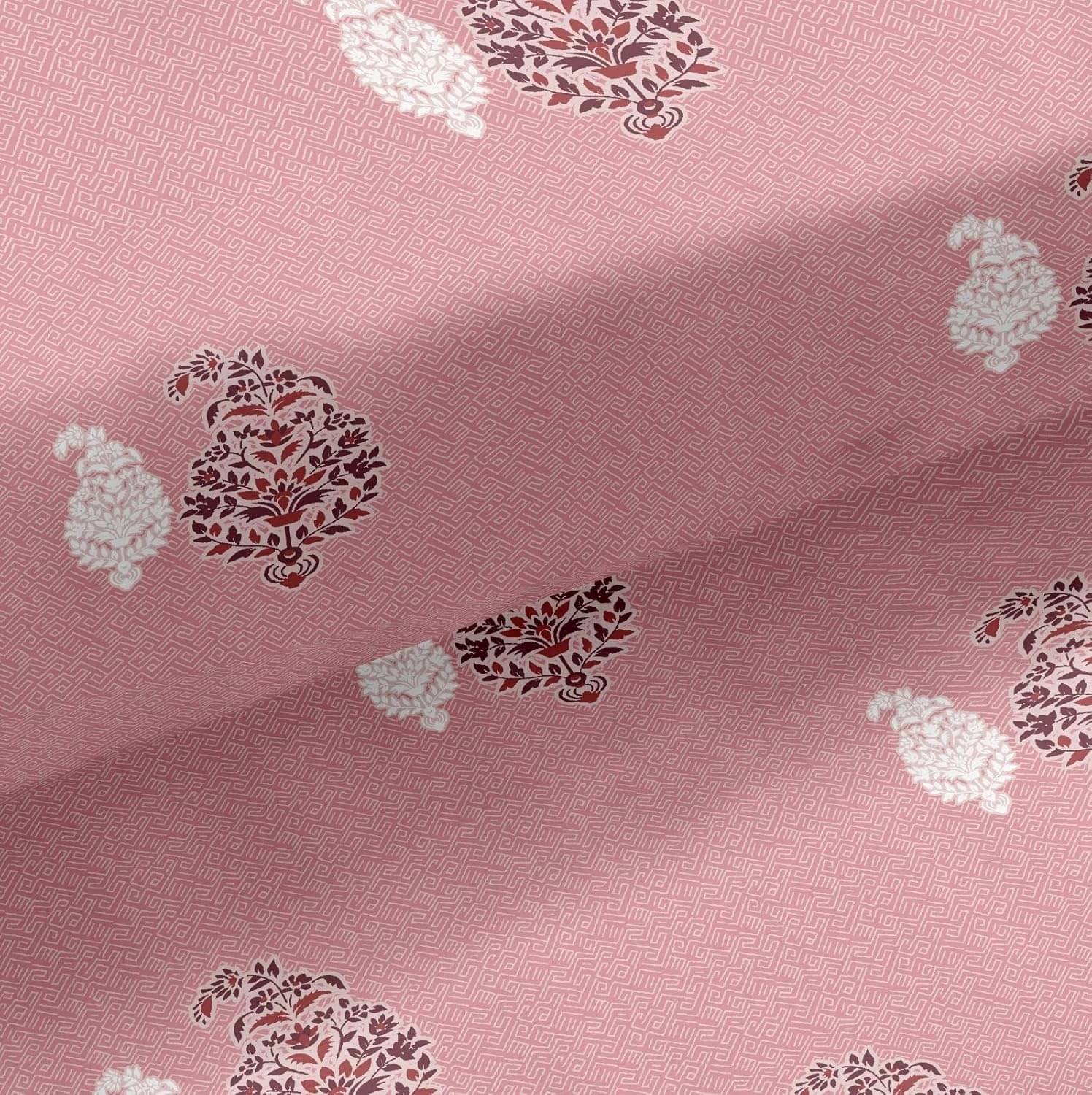     			HONOR YOUR HOME Poly Cotton 1 Double Bedsheet with 2 Pillow Covers ( Pink )