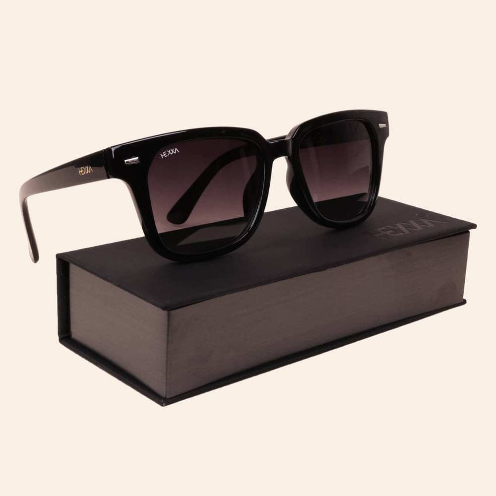 Hexxa Black Rectangular Sunglasses ( Pack of 1 ) Hexxa Black Rectangular Sunglasses ( Pack of 1 )