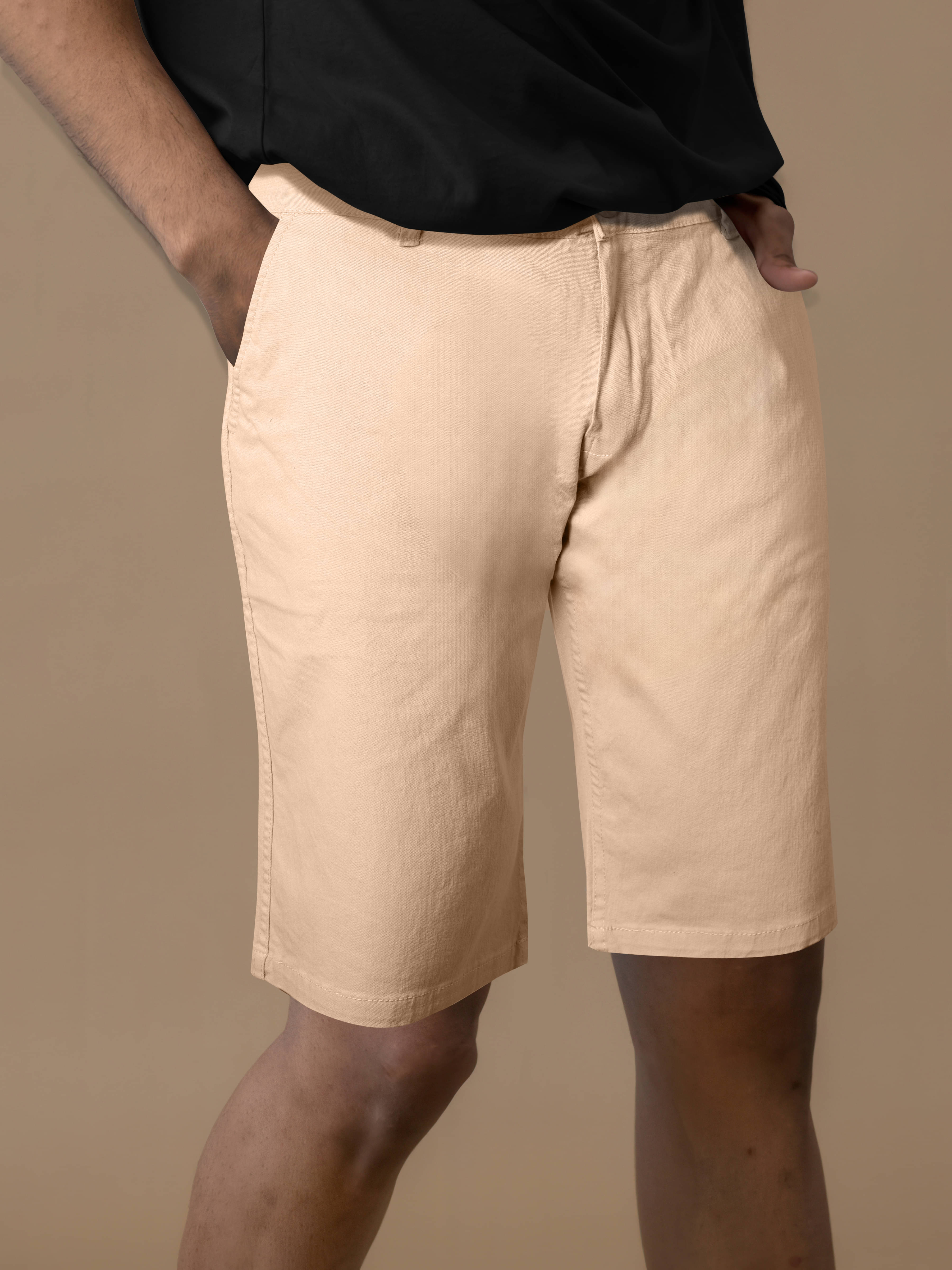 JB JUST BLACK Cream Cotton Blend Men's Shorts ( Pack of 1 )     			JB JUST BLACK Cream Cotton Blend Men's Shorts ( Pack of 1 )