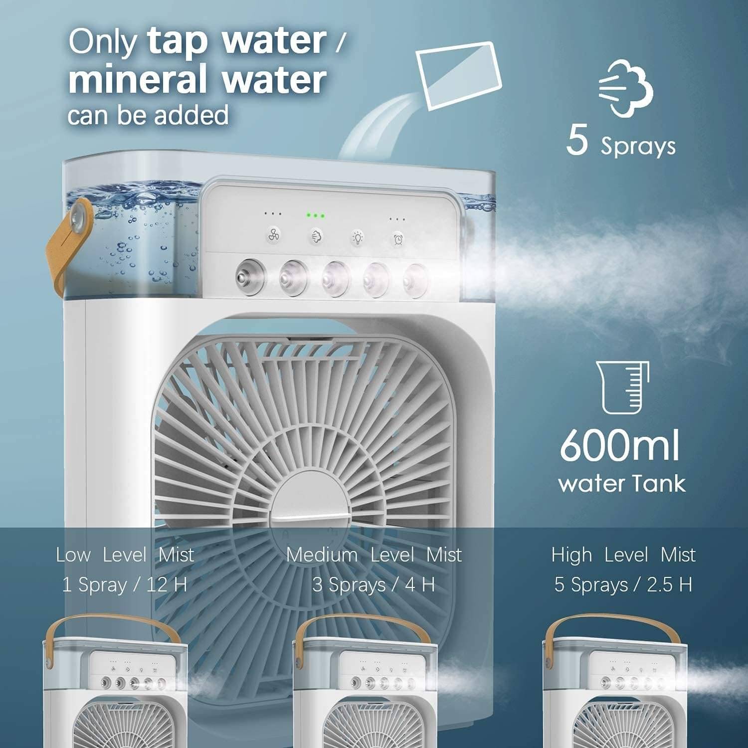 KALOS 175 PORTABLE HUMIDIFIER MINI AIR COOLER FAN MULTICOLOR KALOS 175 PORTABLE HUMIDIFIER MINI AIR COOLER FAN MULTICOLOR