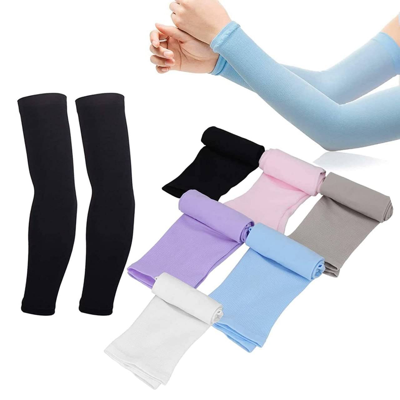 KRAMOX Multicolor Self Design Riding Sleeves ( Set of 2 ) KRAMOX Multicolor Self Design Riding Sleeves ( Set of 2 )
