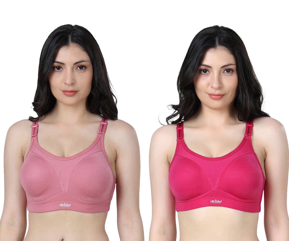 Ladyland Pack of 2 Cotton Blend Non Padded Everyday Bra For Women ( Multicolor )     			Ladyland Pack of 2 Cotton Blend Non Padded Everyday Bra For Women ( Multicolor )