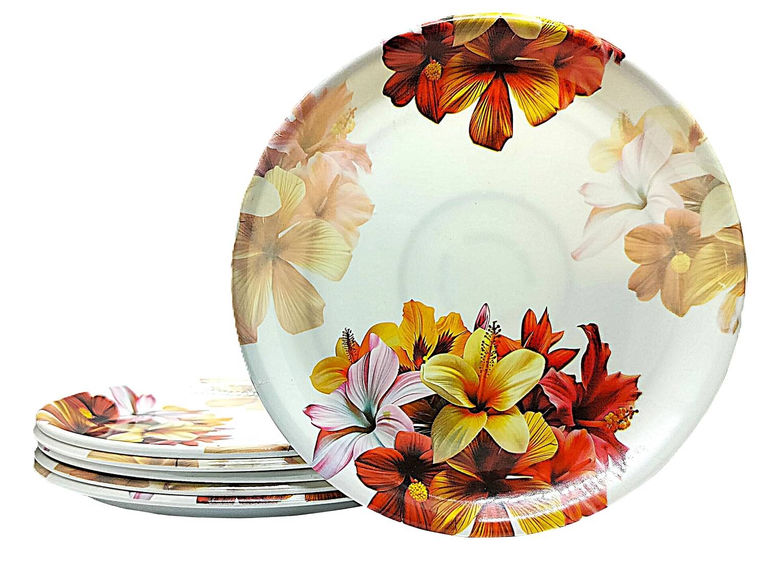     			Laserbot 6 Pcs Melamine Red Half Plate