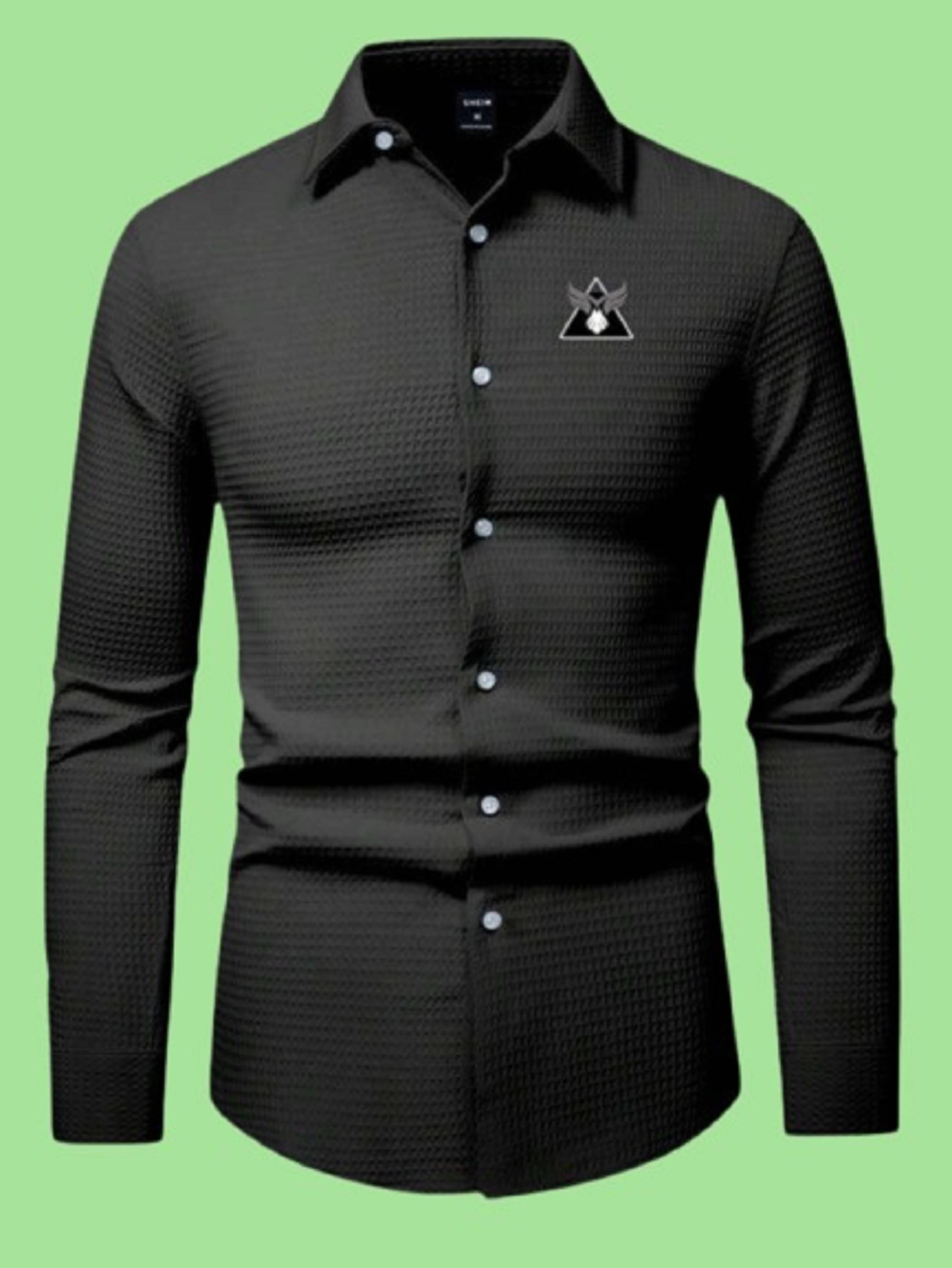     			M5studio Poly Cotton Regular Fit Solids Full Sleeves Men's Casual Shirt - Black ( Pack of 1 )