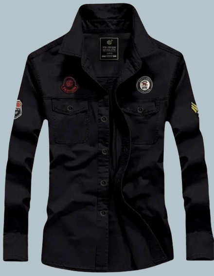 MARQVIK Cotton Blend Regular Fit Applique Full Sleeves Men's Casual Shirt - Black ( Pack of 1 ) MARQVIK Cotton Blend Regular Fit Applique Full Sleeves Men's Casual Shirt - Black ( Pack of 1 )