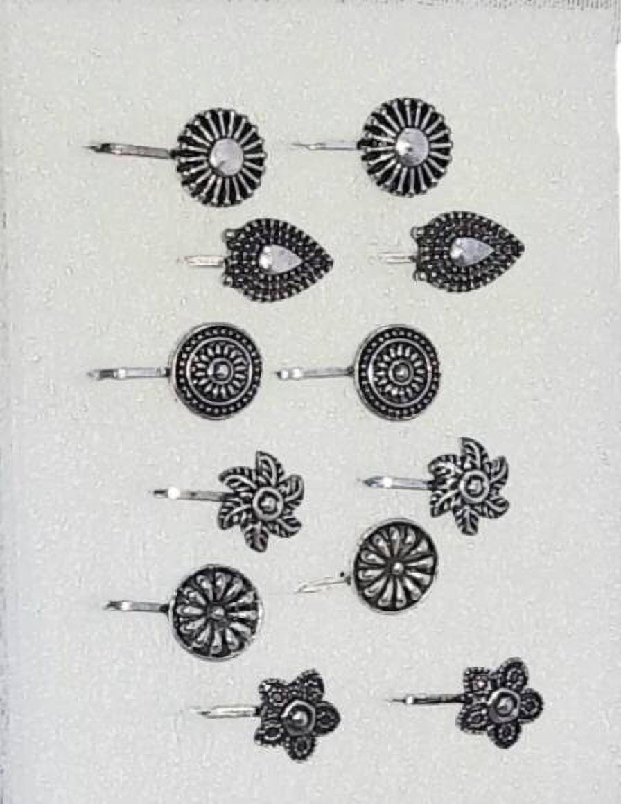     			MEHAK CREATION Sterling Silver Plated Brass Nose Ring (Pack of 12)