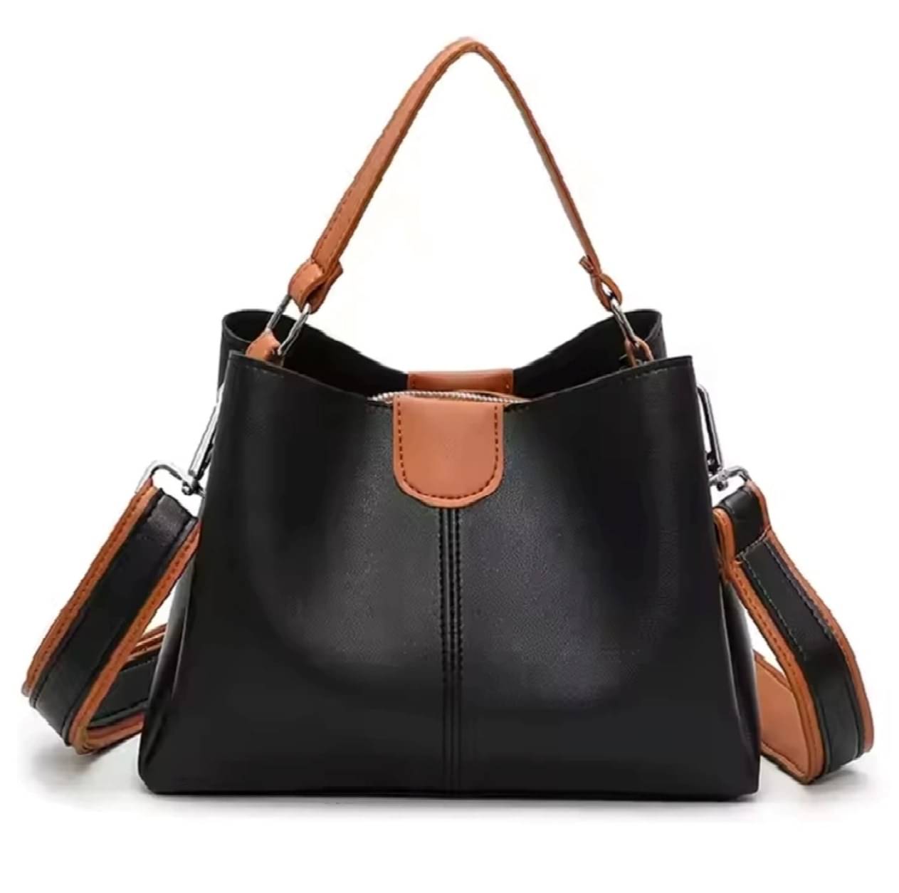     			MI PLUS Sling Bag PU Set of 1 ( Black )