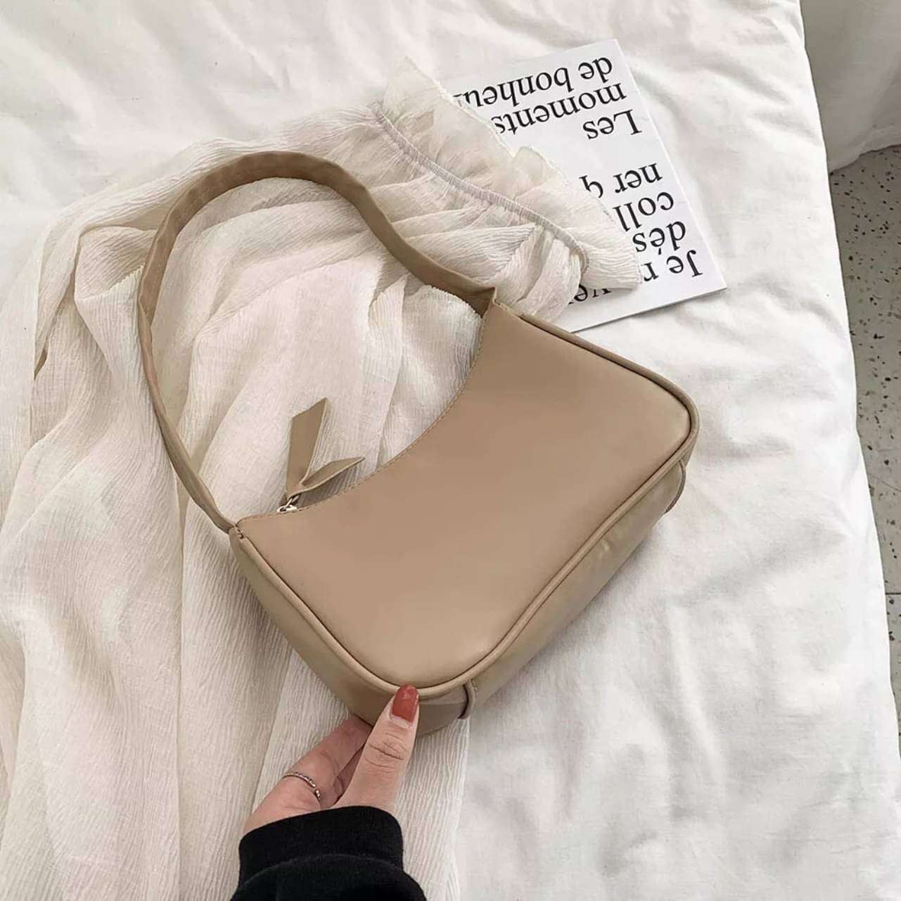     			MI PLUS Sling Bag PU Set of 1 ( Beige )