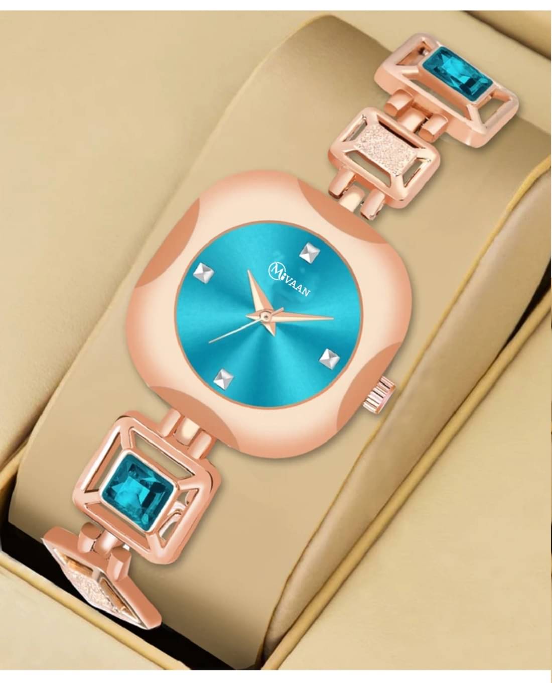     			MIVAAN Rose Gold Metal Analog Womens Watch