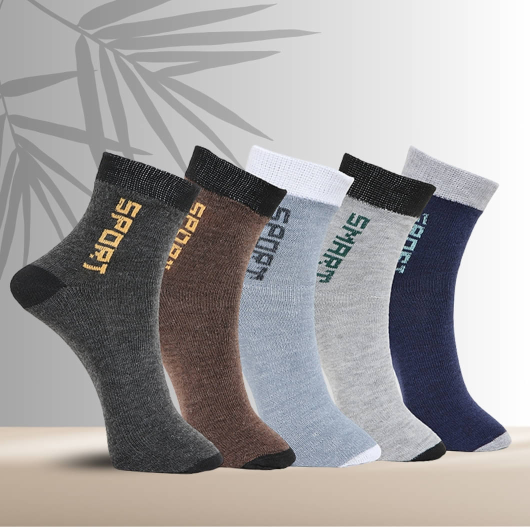     			MJE Pack of 5 Men's Cotton Blend Ankle Length Socks ( Multicolor )