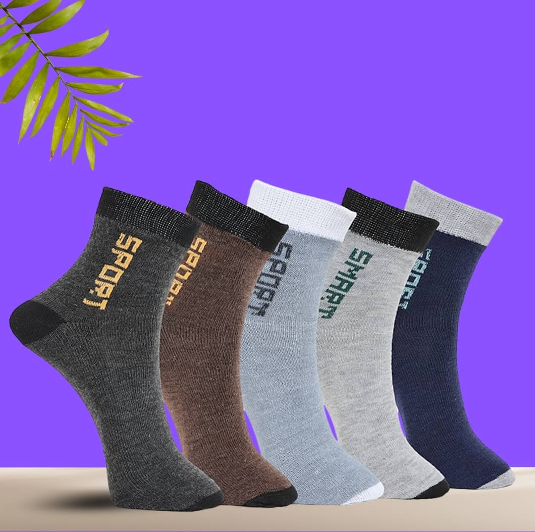 MJE Pack of 5 Men's Cotton Blend Ankle Length Socks ( Multicolor ) MJE Pack of 5 Men's Cotton Blend Ankle Length Socks ( Multicolor )