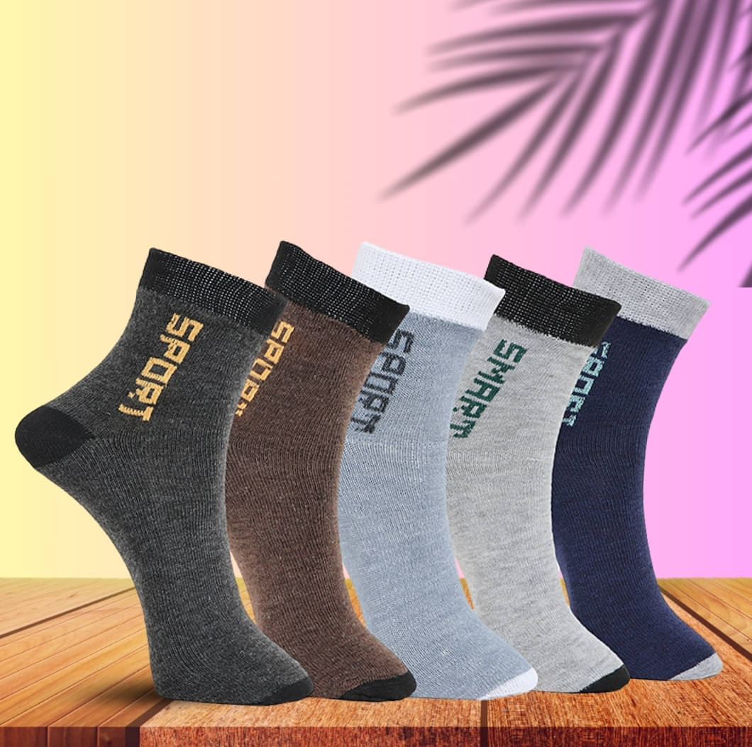 MJE Pack of 5 Men's Cotton Blend Ankle Length Socks ( Multicolor ) MJE Pack of 5 Men's Cotton Blend Ankle Length Socks ( Multicolor )