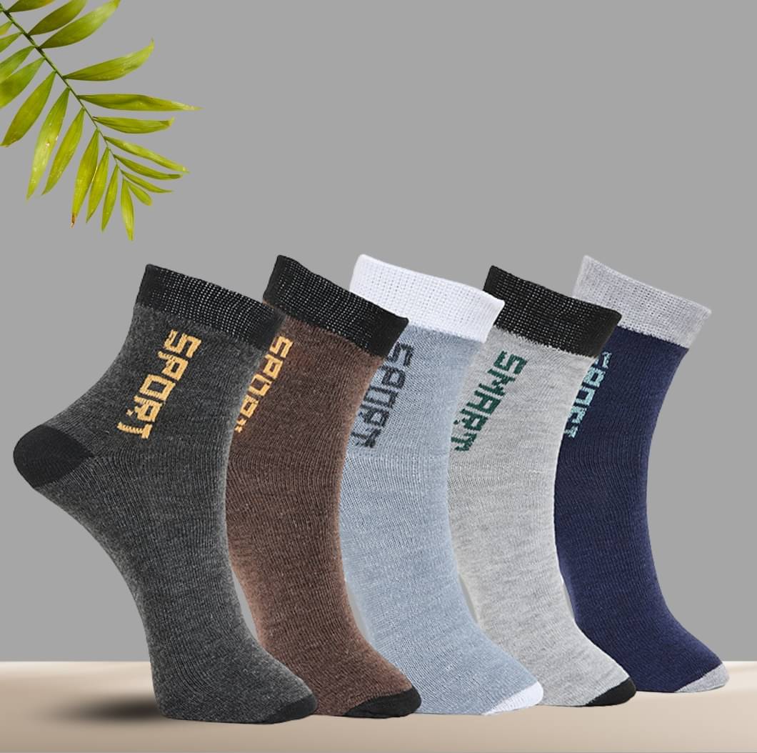     			MJE Pack of 5 Men's Cotton Blend Ankle Length Socks ( Multicolor )