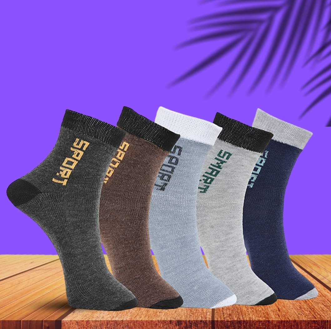 MJE Pack of 5 Men's Cotton Blend Ankle Length Socks ( Multicolor )     			MJE Pack of 5 Men's Cotton Blend Ankle Length Socks ( Multicolor )