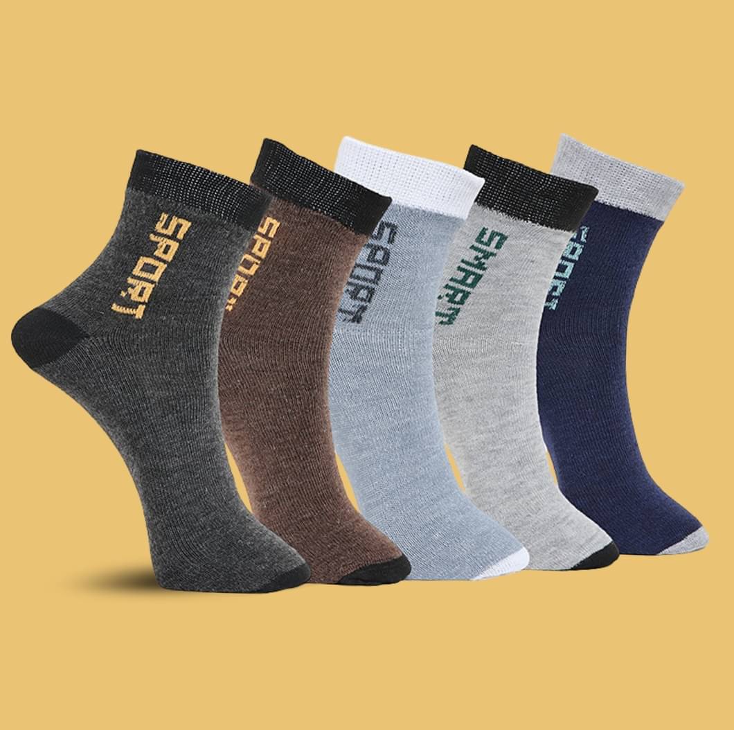     			MJE Pack of 5 Men's Cotton Blend Ankle Length Socks ( Multicolor )
