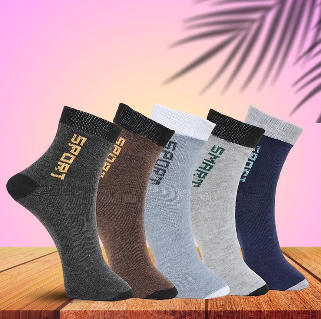 MJE Pack of 5 Men's Cotton Blend Ankle Length Socks ( Multicolor ) MJE Pack of 5 Men's Cotton Blend Ankle Length Socks ( Multicolor )