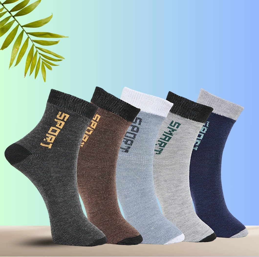 MJE Pack of 5 Men's Cotton Blend Ankle Length Socks ( Multicolor ) MJE Pack of 5 Men's Cotton Blend Ankle Length Socks ( Multicolor )