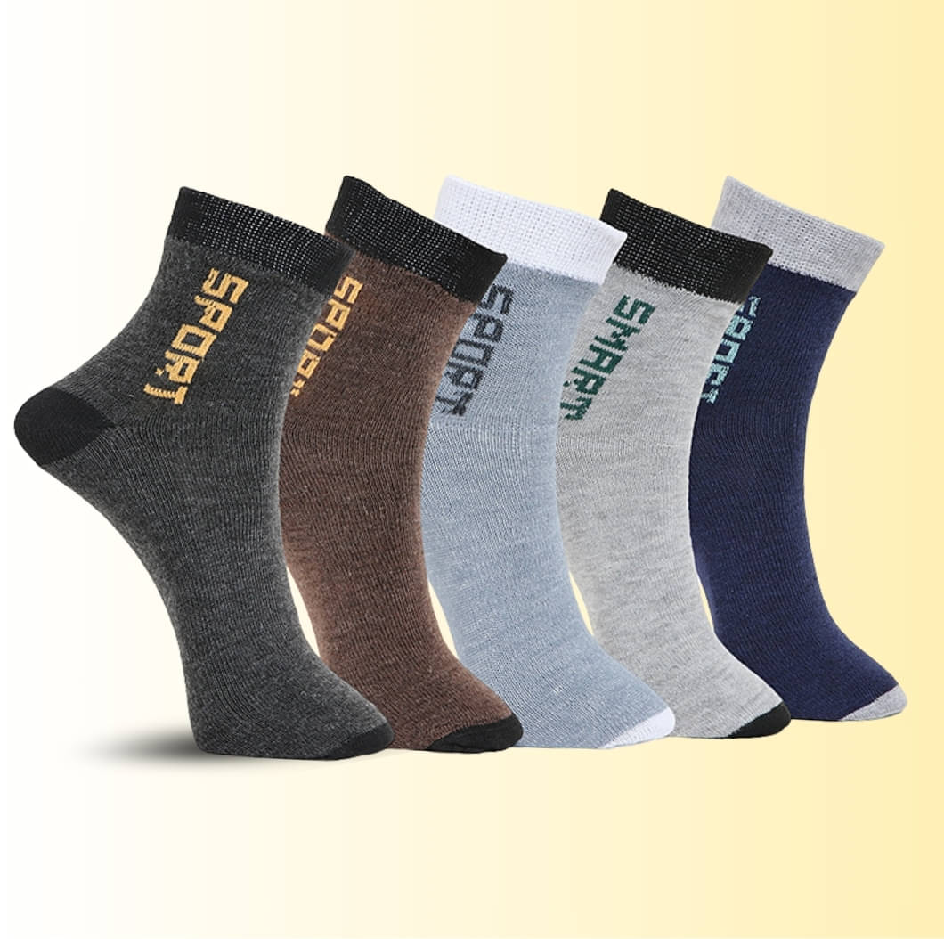     			MJE Pack of 5 Men's Cotton Blend Ankle Length Socks ( Multicolor )
