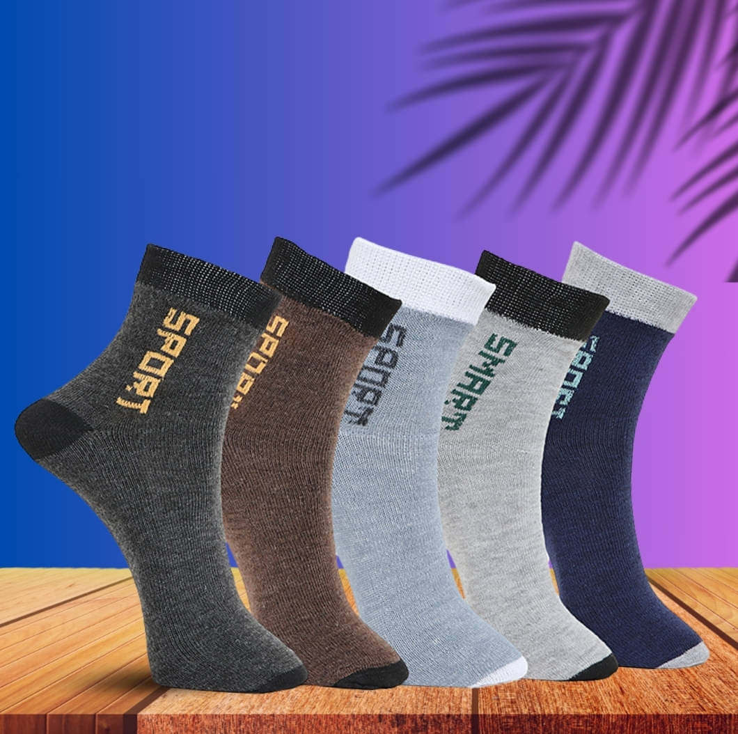     			MJE Pack of 5 Men's Cotton Blend Ankle Length Socks ( Multicolor )
