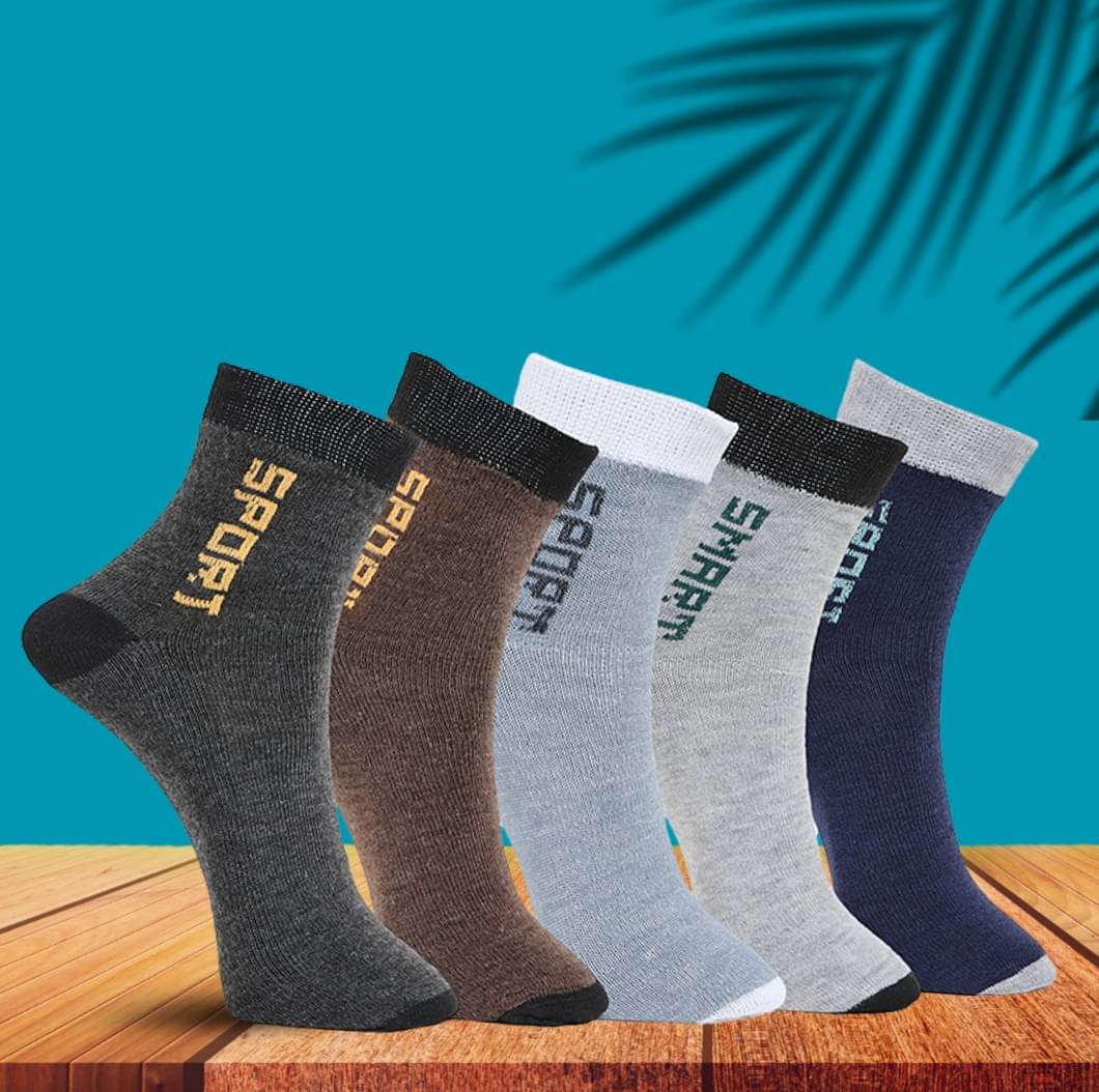 MJE Pack of 5 Men's Cotton Blend Ankle Length Socks ( Multicolor ) MJE Pack of 5 Men's Cotton Blend Ankle Length Socks ( Multicolor )