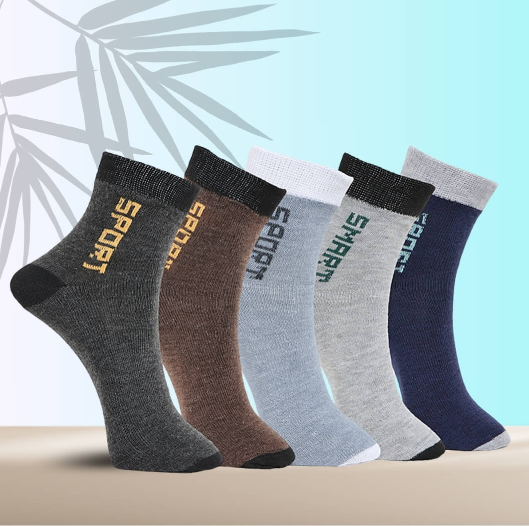 MJE Pack of 5 Men's Cotton Blend Ankle Length Socks ( Multicolor )     			MJE Pack of 5 Men's Cotton Blend Ankle Length Socks ( Multicolor )