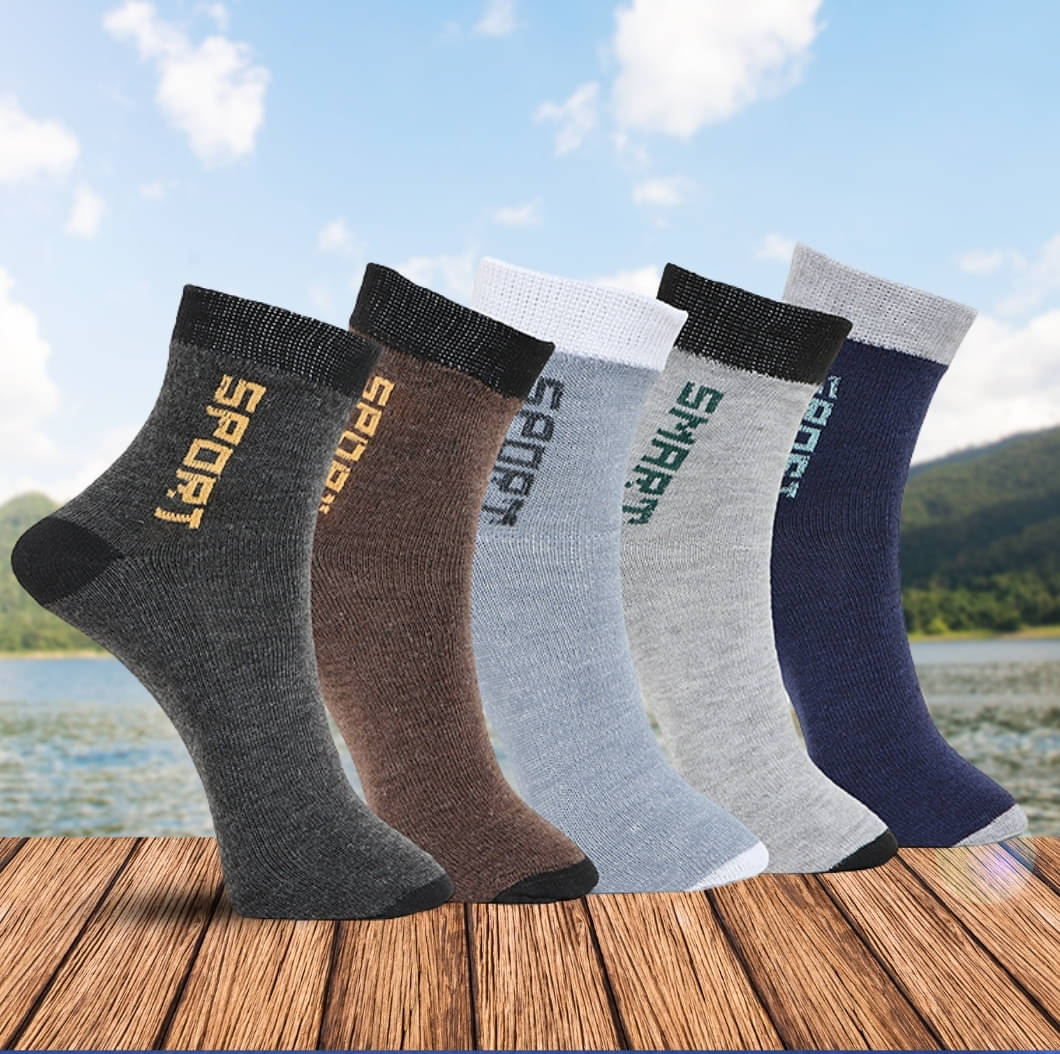 MJE Pack of 5 Men's Cotton Blend Ankle Length Socks ( Multicolor )     			MJE Pack of 5 Men's Cotton Blend Ankle Length Socks ( Multicolor )